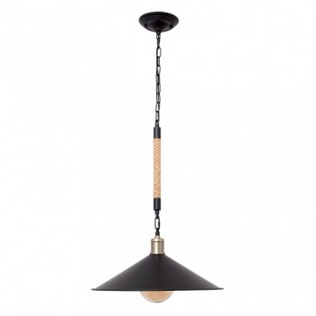 Distribuidor - Lâmpadas Diversas | Colgantes Rustica | COLGANTE GRAN. CABO 1XE27 NEGRO CUERDA DE CAÑAMO REGX43X43 CM Ref: 150794309